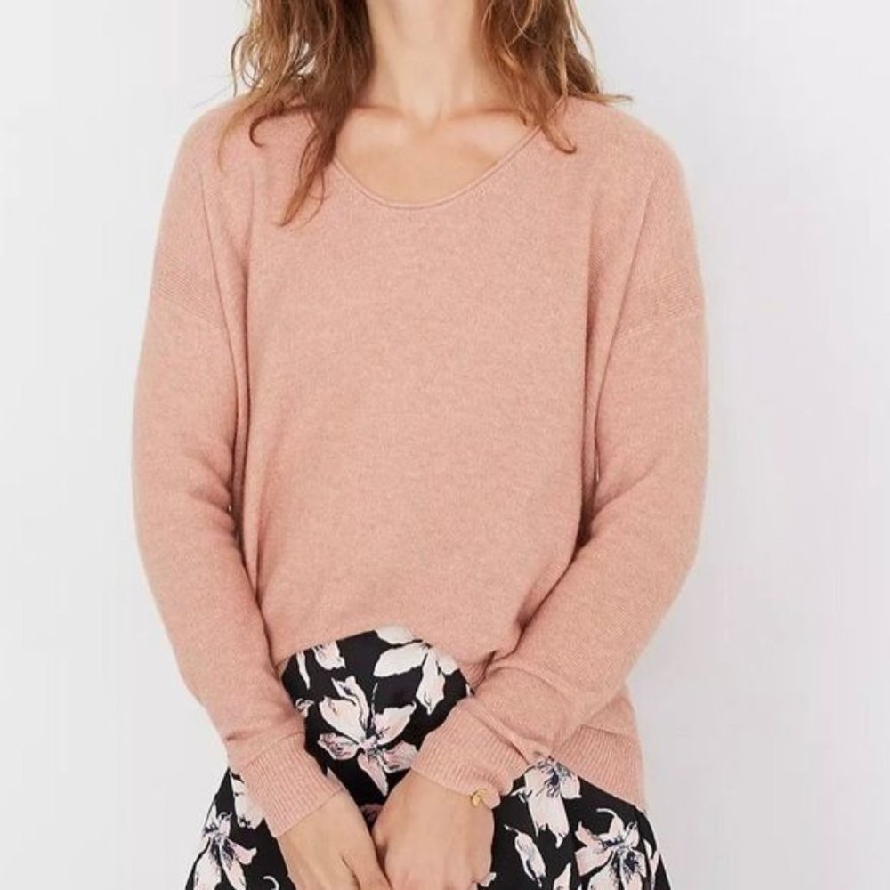 Madewell Size S Kimball Pullover Sweater Scoop Neck Dusty Pink Wool Alpaca